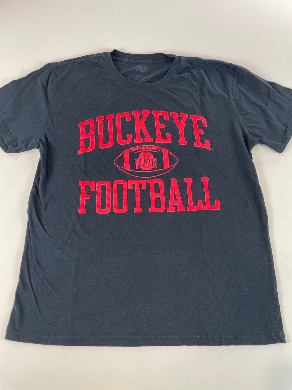 Scarlet Mens Black Ohio State Buckeyes Football Tee L